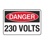Danger 230 Volts Decal